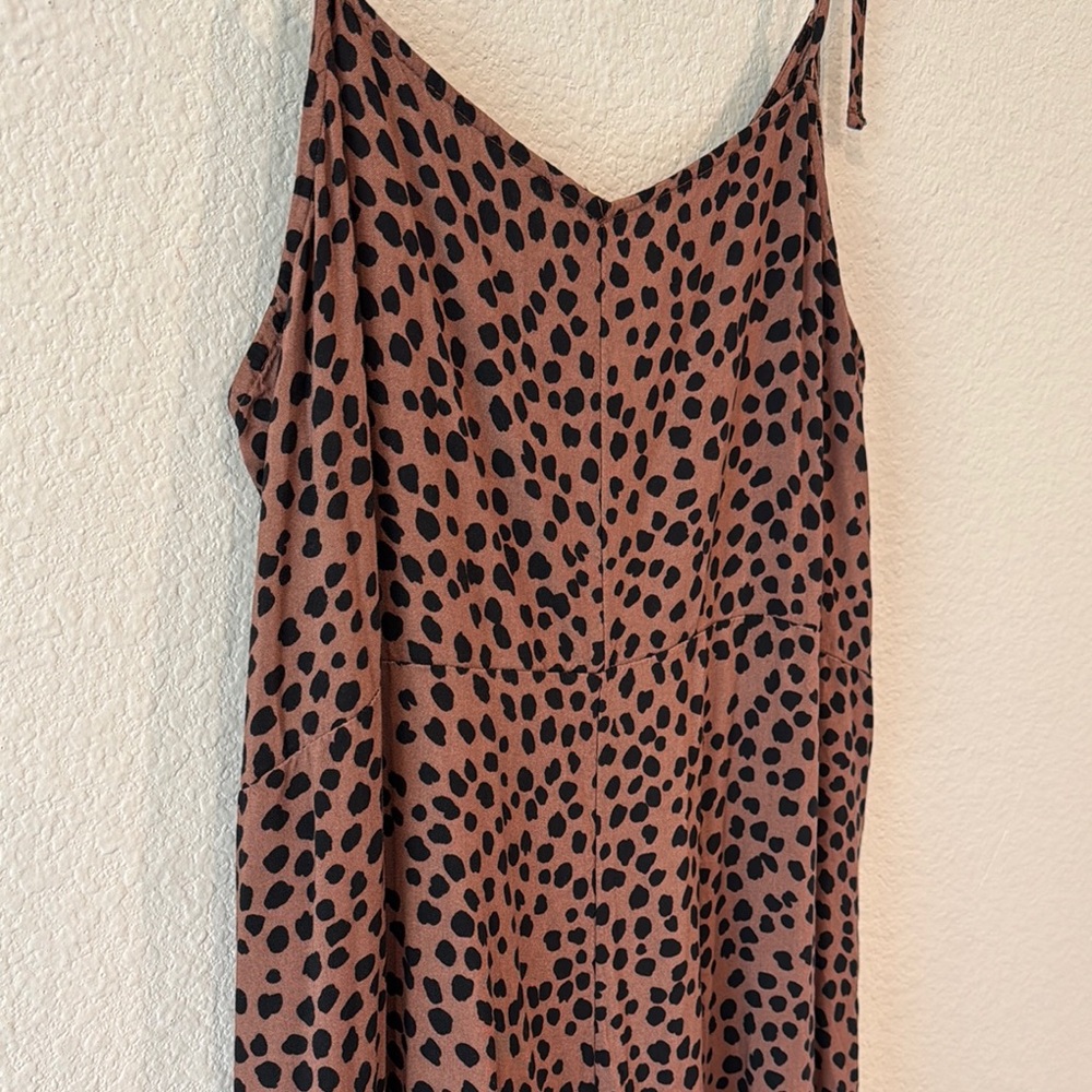 Leopard Print Spaghetti Strap Jumpsuit